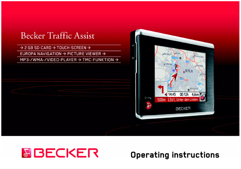 Page 1 de la notice Manuel utilisateur Becker Traffic Assist 7928