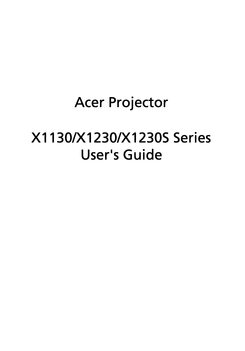 Page 1 de la notice Manuel utilisateur Acer X1230S