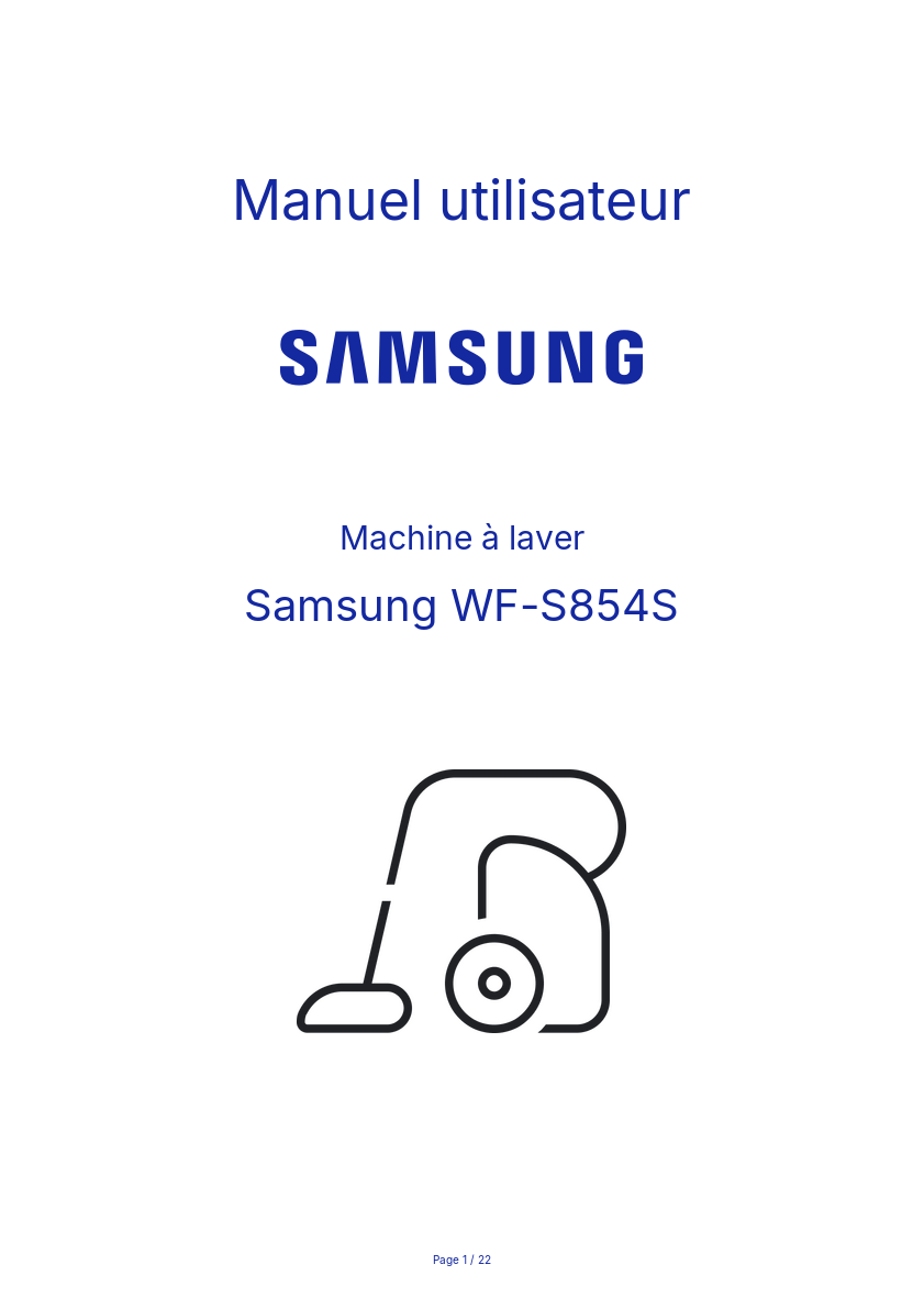 Page n°1 - Manuel utilisateur Samsung WF-S854S