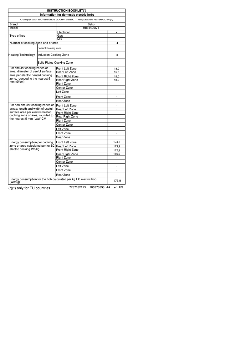 Image de la première page du manuel de l'appareil HII64400QT