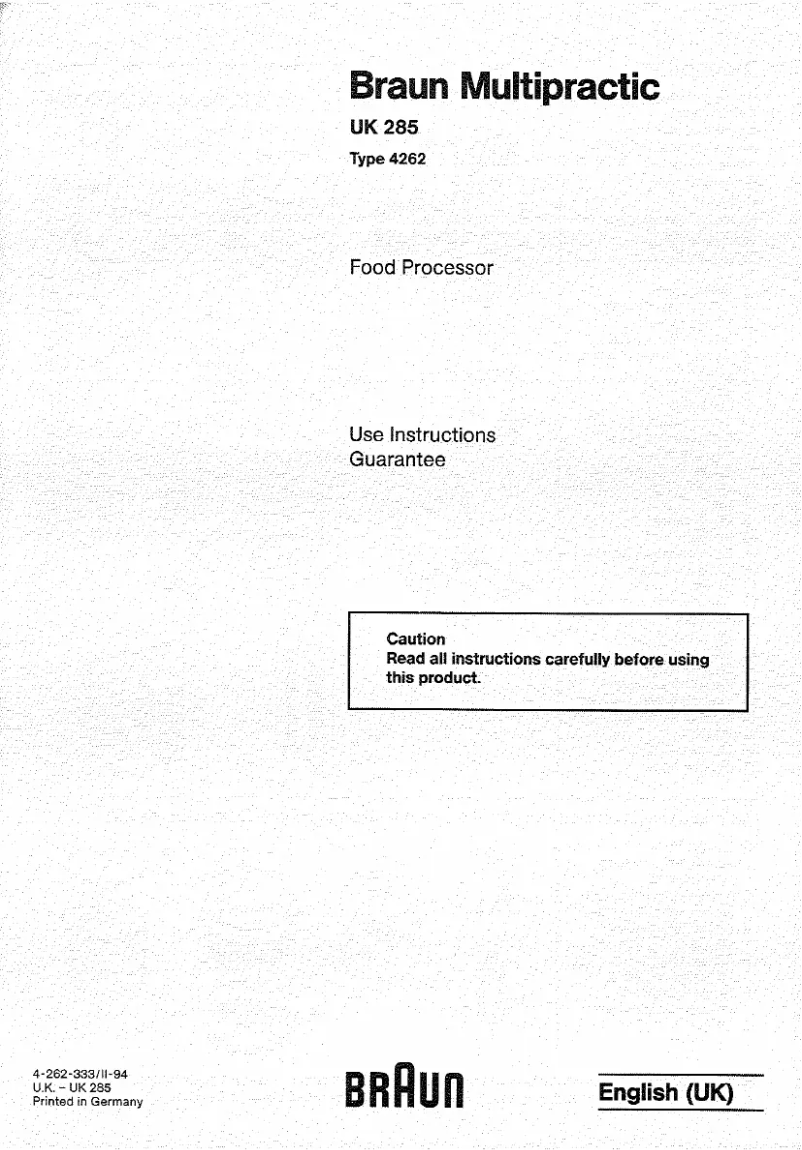 Página 1 del manual Manual de usuario Braun Multipratic type 4262