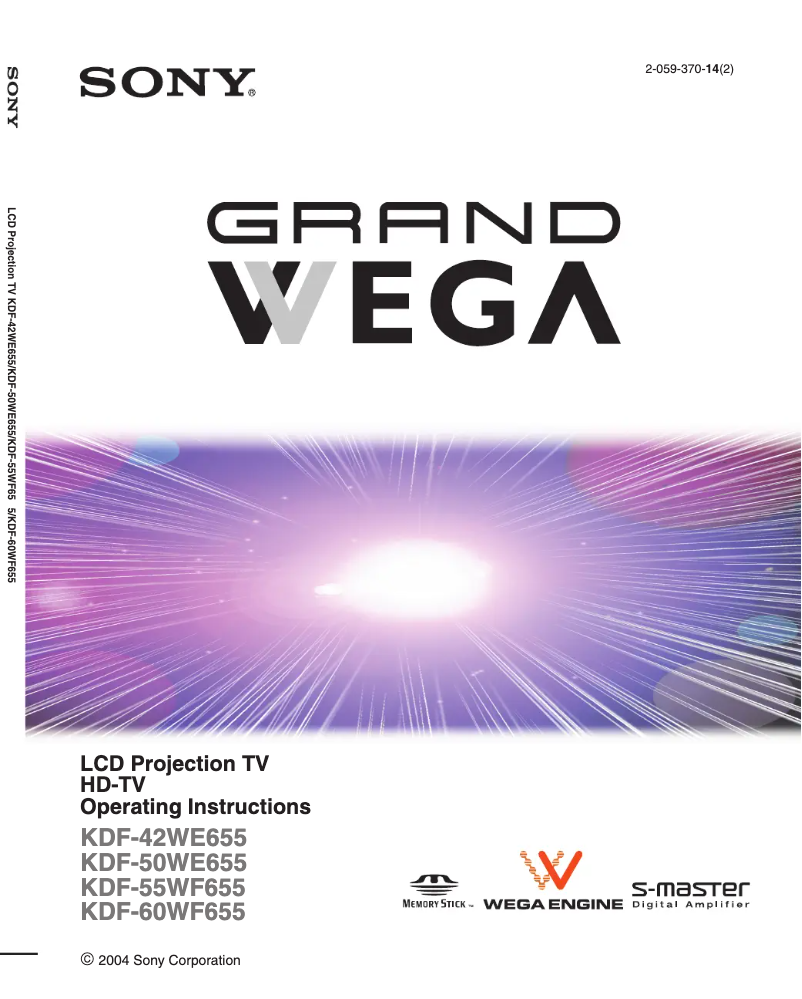Página 1 del manual Manual de usuario Sony KDF-42WE655