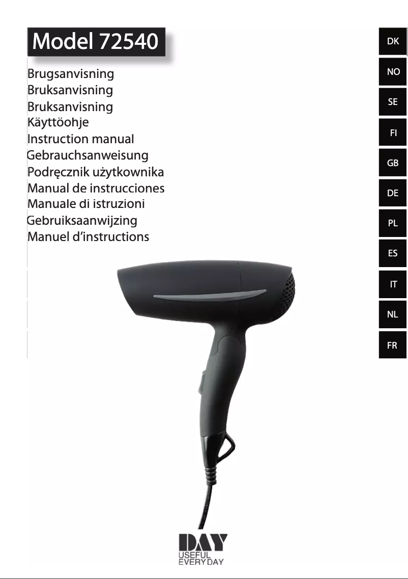 Page 1 de la notice Manuel utilisateur Day 72540