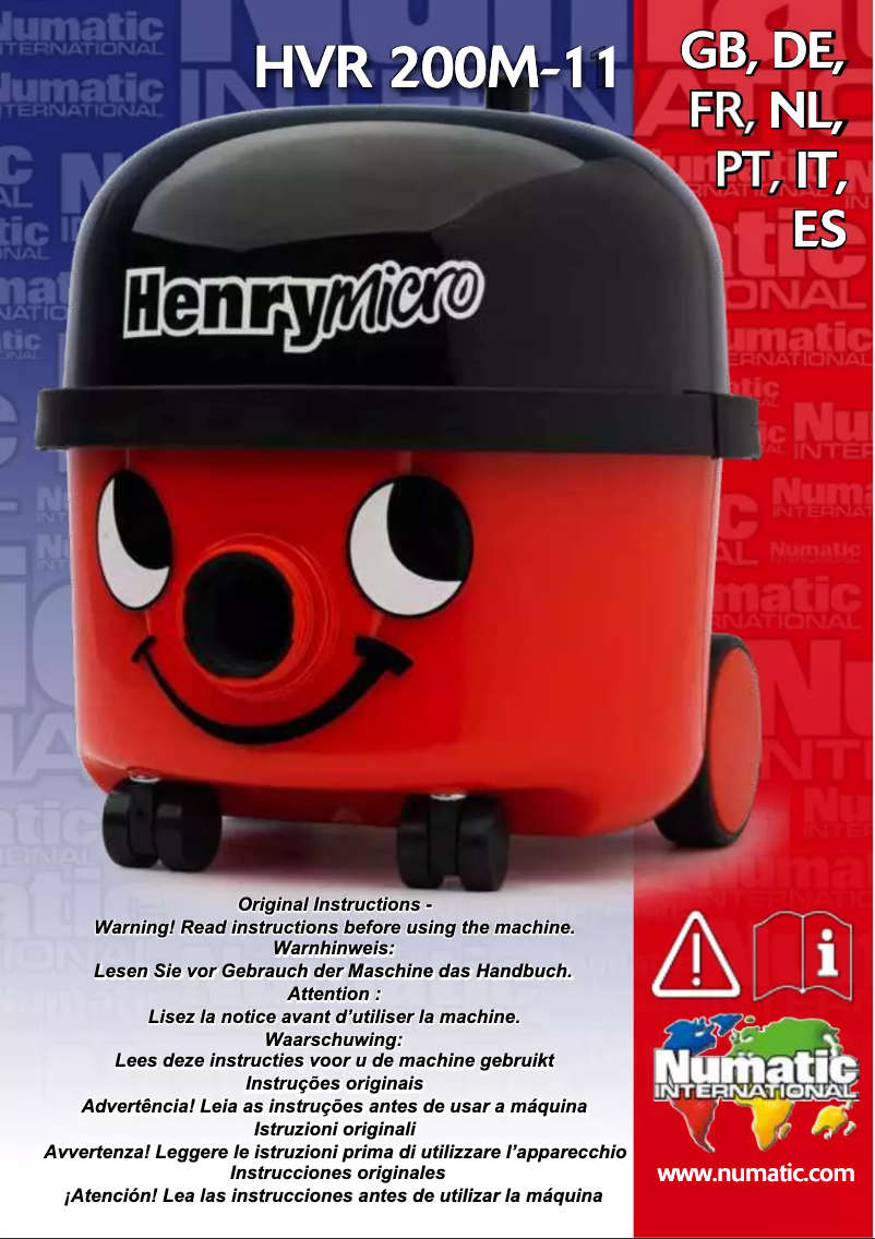 Page 1 de la notice Manuel utilisateur Numatic Henry Micro HVR200M
