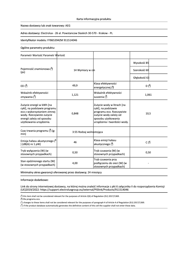 Image de la première page du manuel de l'appareil FFB65394ZM