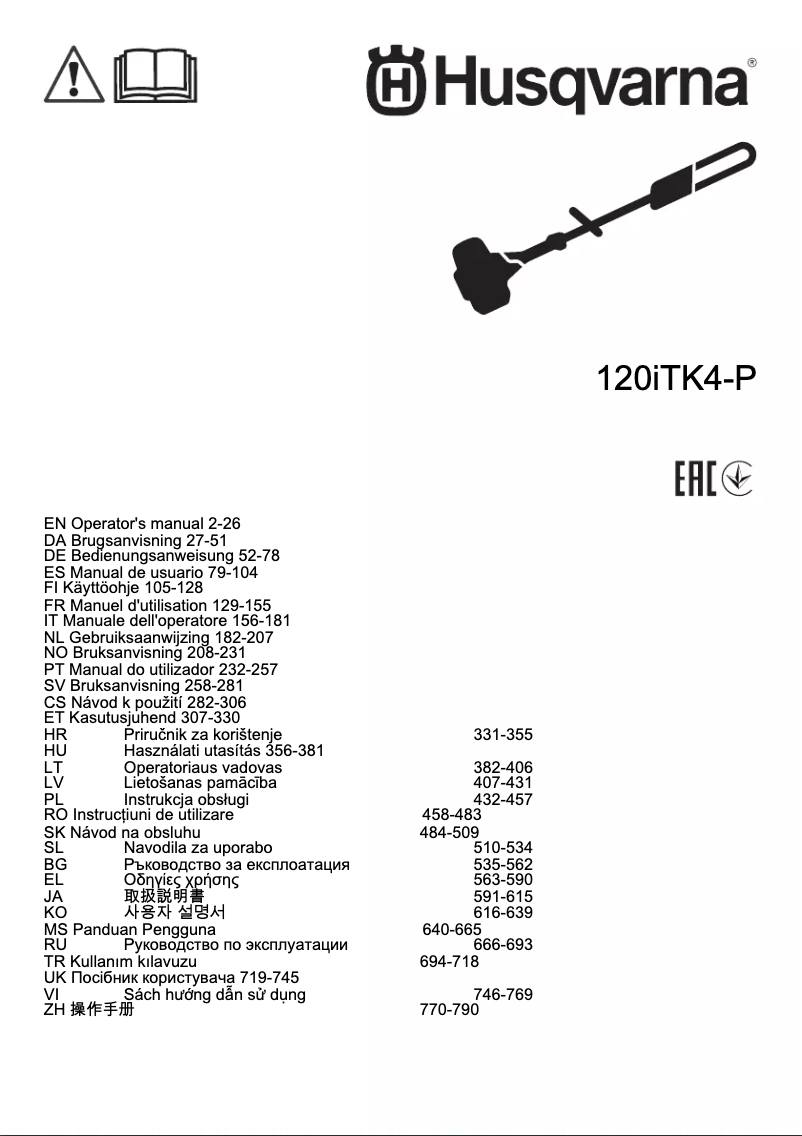 Page 1 de la notice Manuel utilisateur Husqvarna K 770