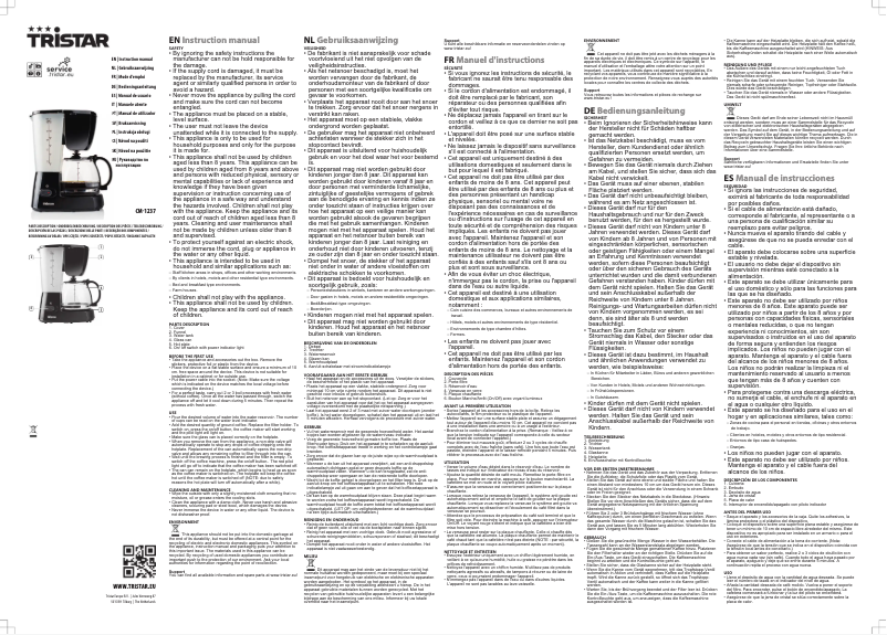 Image de la première page du manuel de l'appareil CM-1237