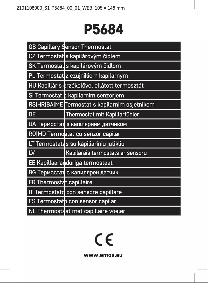 Page 1 de la notice Manuel utilisateur Emos P5684