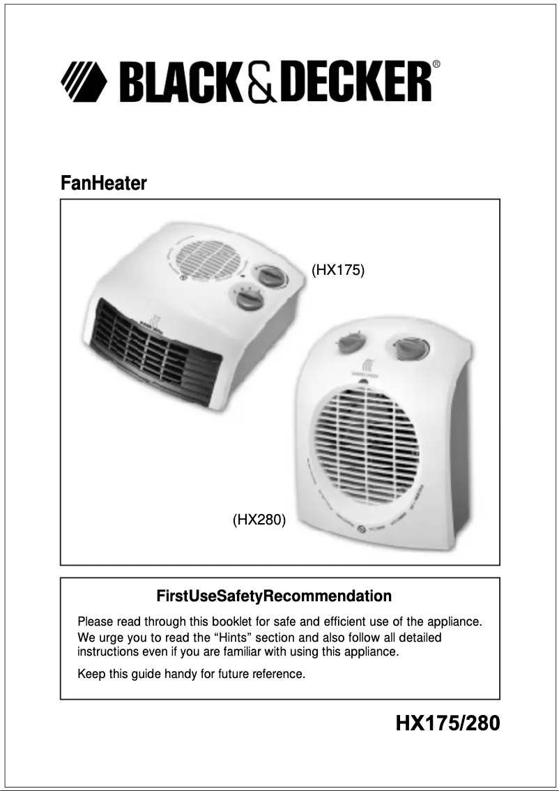 Image de la première page du manuel de l'appareil HX280