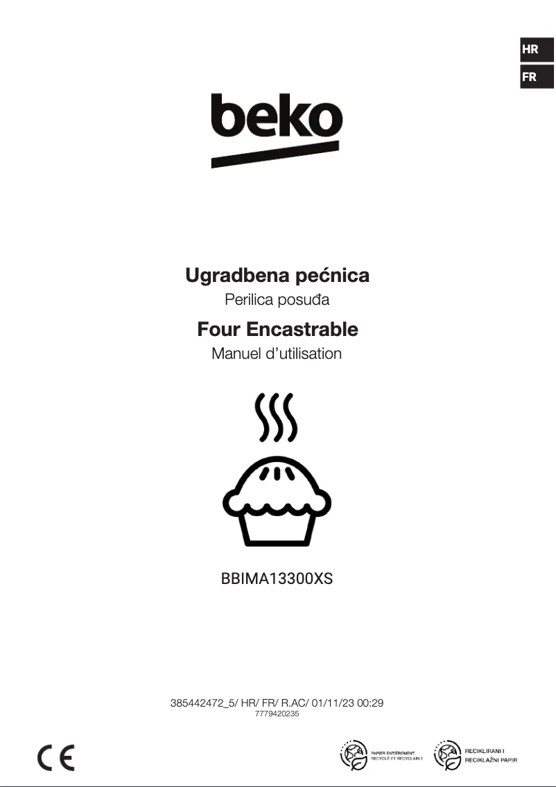 Page 1 de la notice Manuel utilisateur Beko BBIMA13300XS