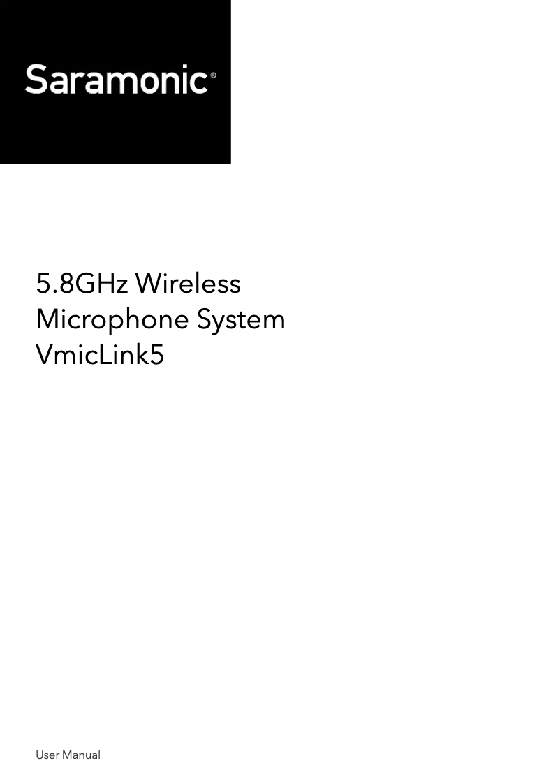 Page n°1 - Manuel utilisateur Saramonic VmicLink5