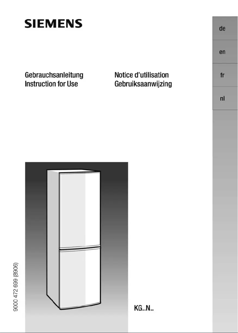 Page n°1 - Manuel utilisateur Siemens KG39NA10