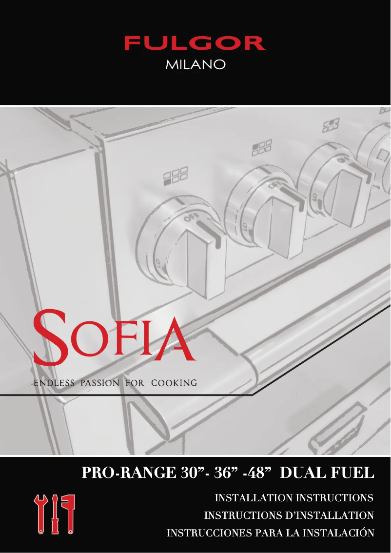 Page 1 de la notice Guide d'installation Fulgor Milano F6PDF366S1