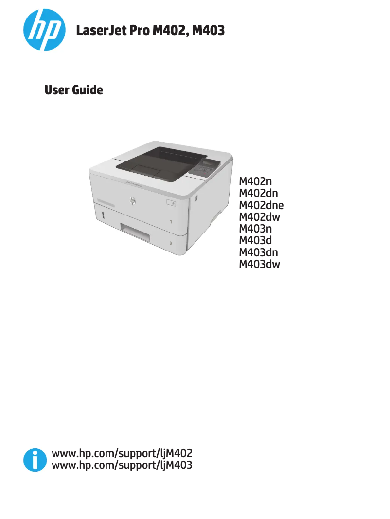 Page 1 de la notice Manuel utilisateur HP LaserJet Pro M402dne