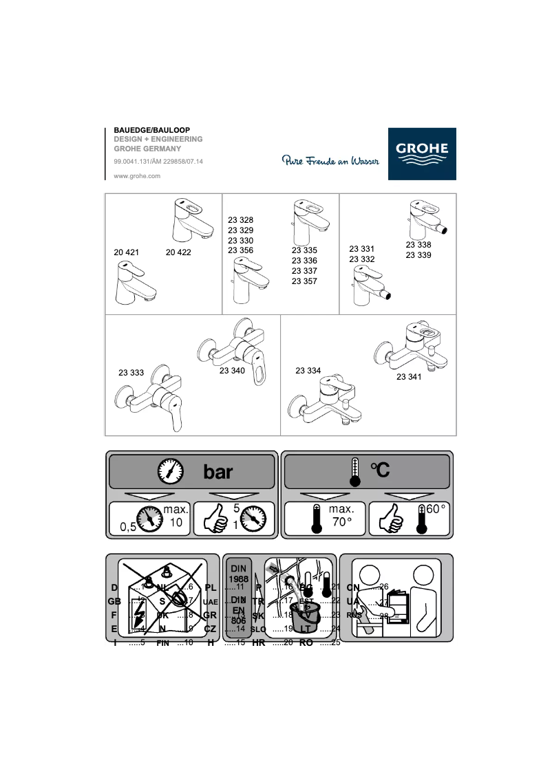 Página 1 del manual Manual de usuario Grohe BauEdge 23334000