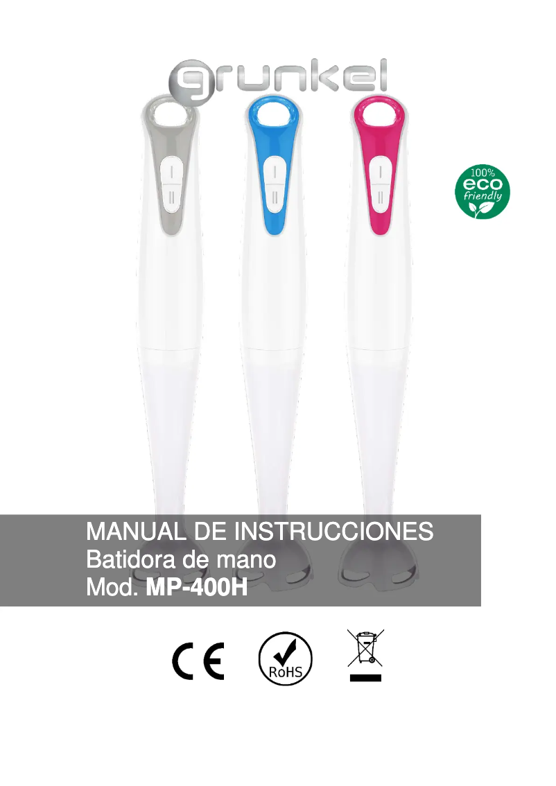Page 1 de la notice Manuel utilisateur Grunkel MP-400H