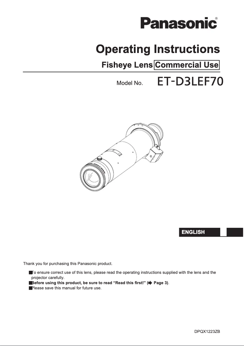 Image de la première page du manuel de l'appareil ET-D3LEF70