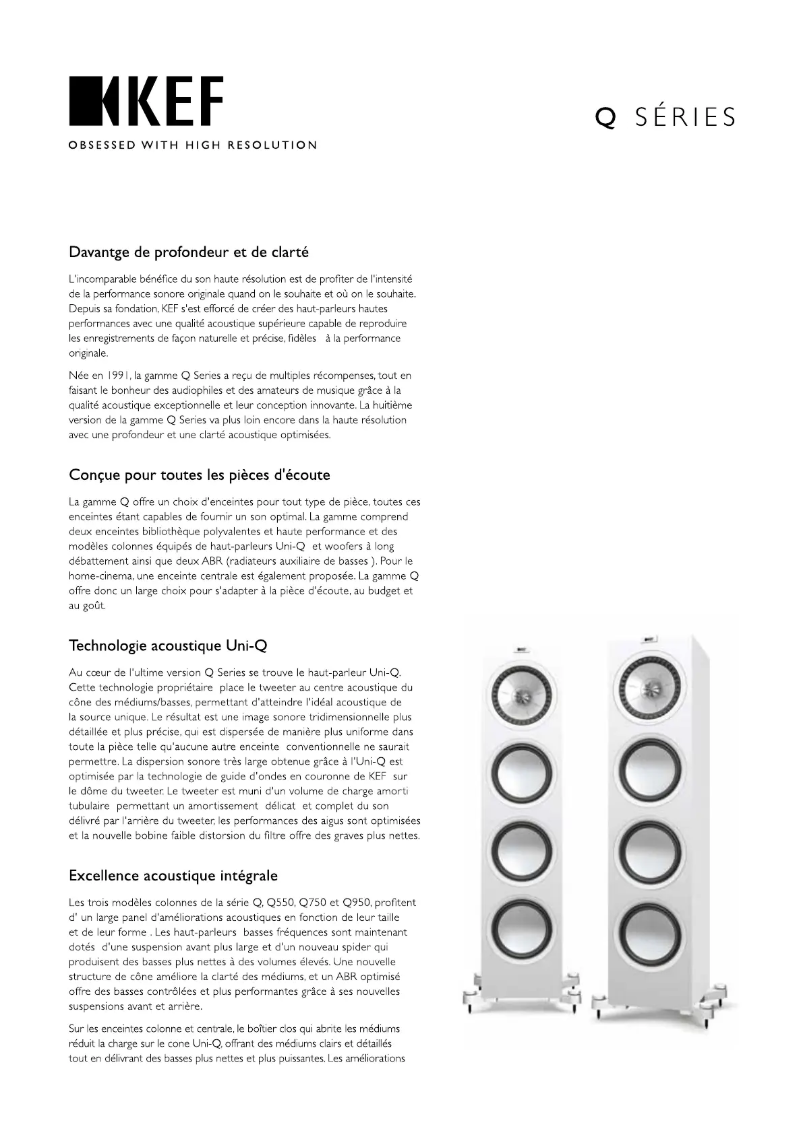 Page n°1 - Brochure KEF Q950