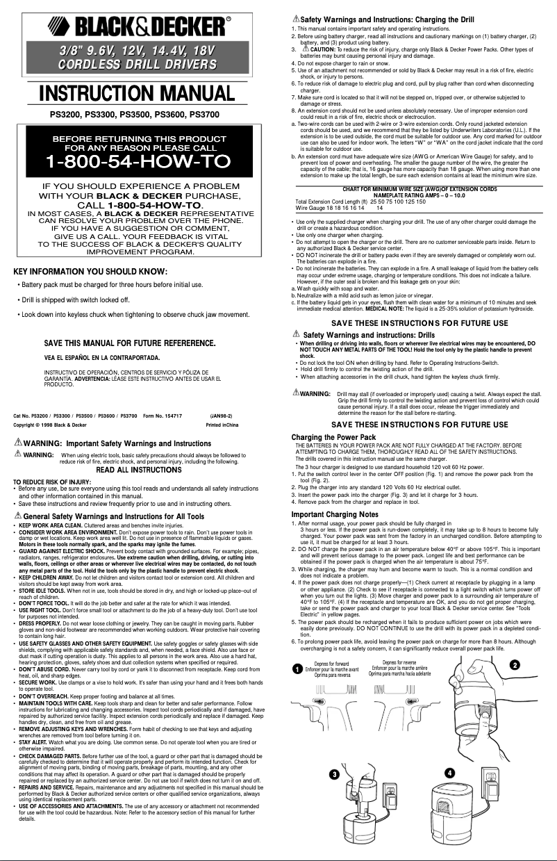 Image de la première page du manuel de l'appareil PS3600