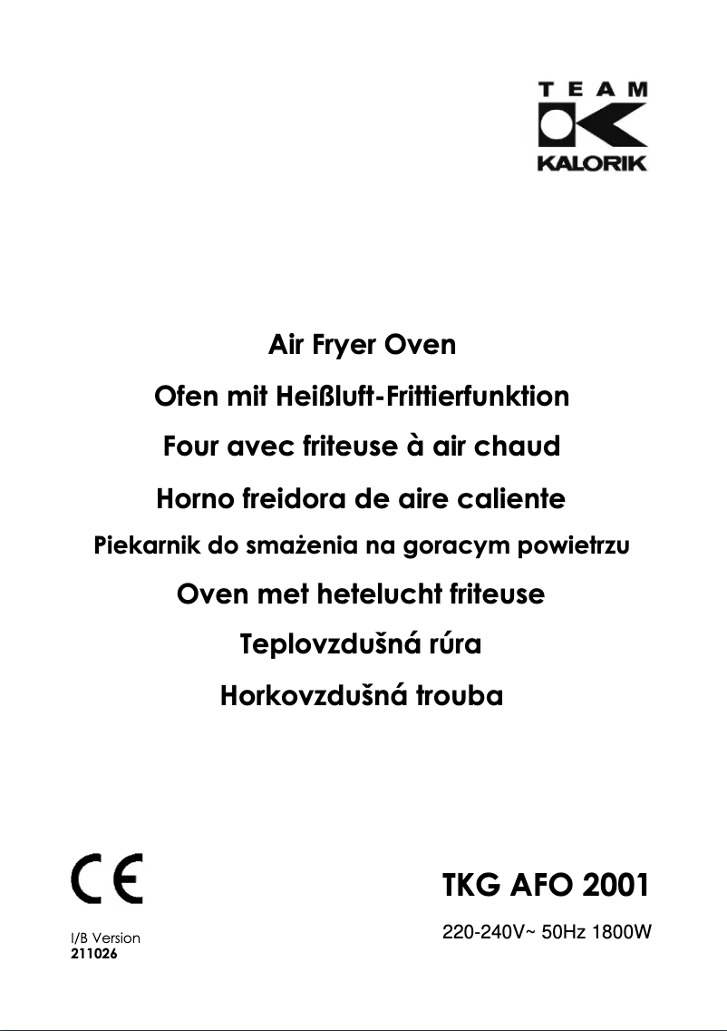 Page 1 de la notice Manuel utilisateur Kalorik TKG AFO 2001