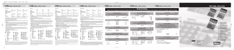 Page n°1 - Manuel utilisateur Ibico 212x
