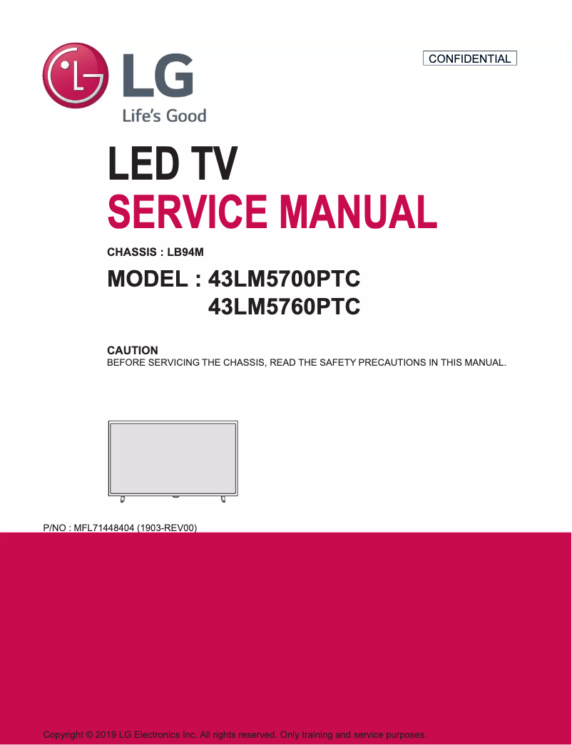 Page 1 of the manual User Manual LG 43LM5760PTC