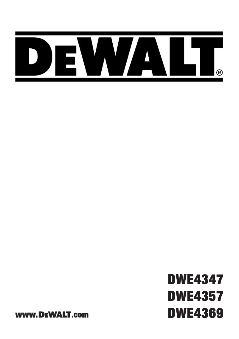 Page n°1 - Manuel utilisateur DeWalt DWE4369