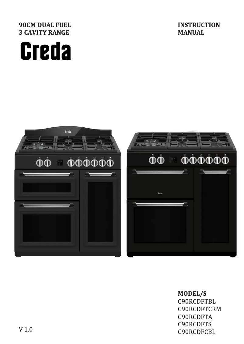 Image de la première page du manuel de l'appareil C90RCDFTBL