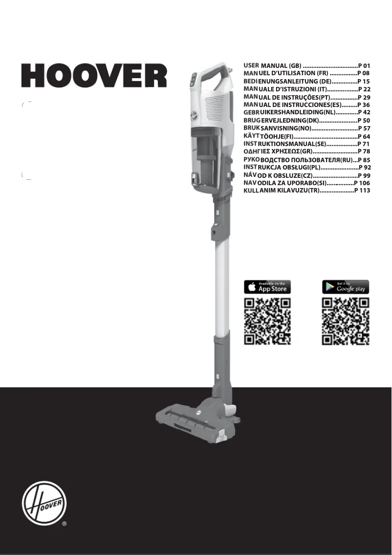 Page 1 de la notice Manuel utilisateur Hoover H-FREE 500 HF522RPW 011