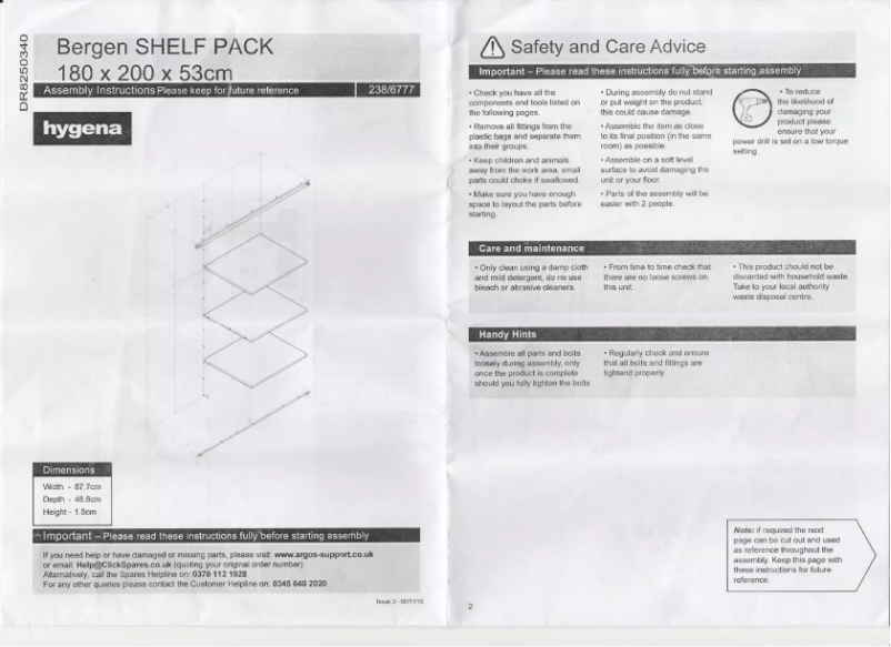 Image de la première page du manuel de l'appareil Bergen 238/6777