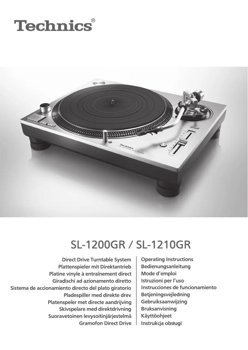 Page 1 de la notice Manuel utilisateur Technics SL-1200GR
