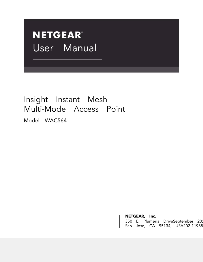 Page 1 de la notice Manuel utilisateur Netgear WAC564