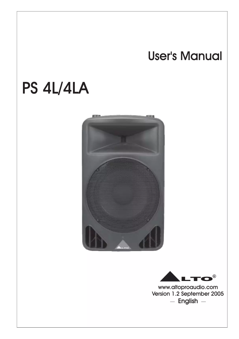 Página 1 del manual Manual de usuario Alto PS 4LA