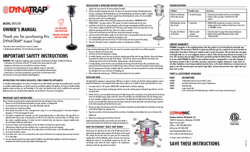 Image de la première page du manuel de l'appareil DT1210