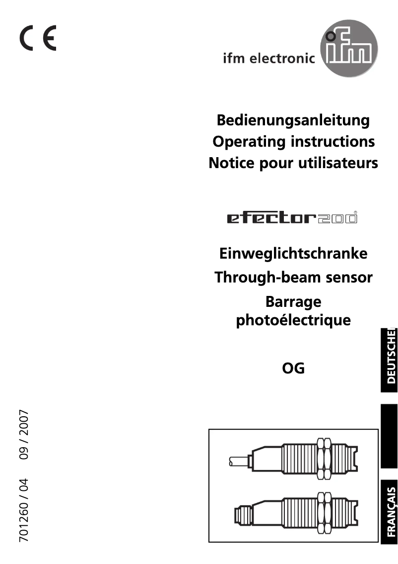 Página 1 del manual Manual de usuario IFM OG0038