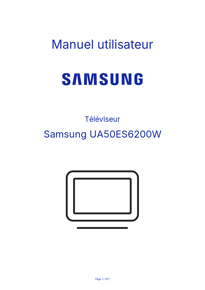Page n°1 - Manuel utilisateur Samsung UA50ES6200W