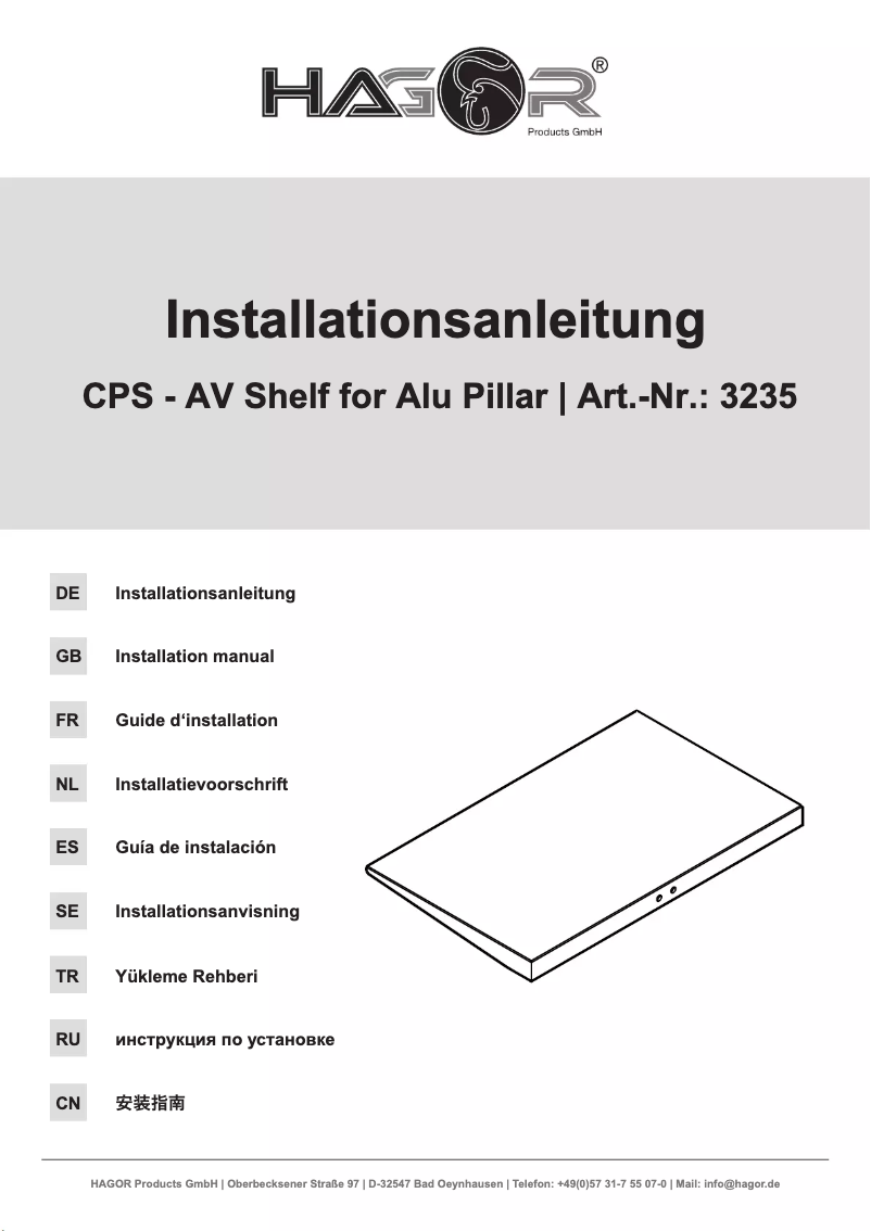 Page 1 de la notice Manuel utilisateur Hagor 3235