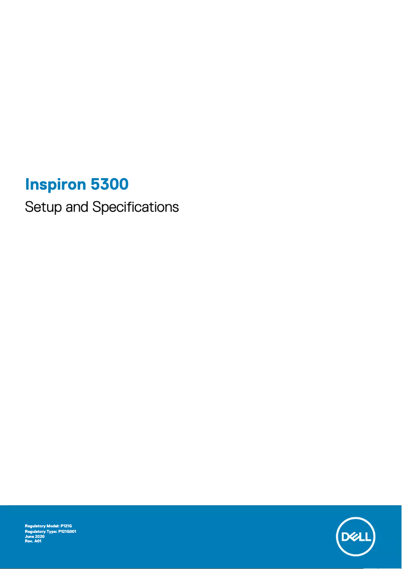 Page 1 de la notice Guide d'installation Dell Inspiron 5300