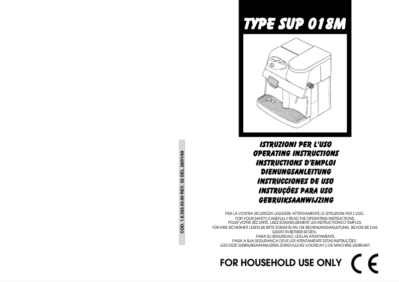 Page 1 de la notice Manuel utilisateur Philips Saeco SUP018