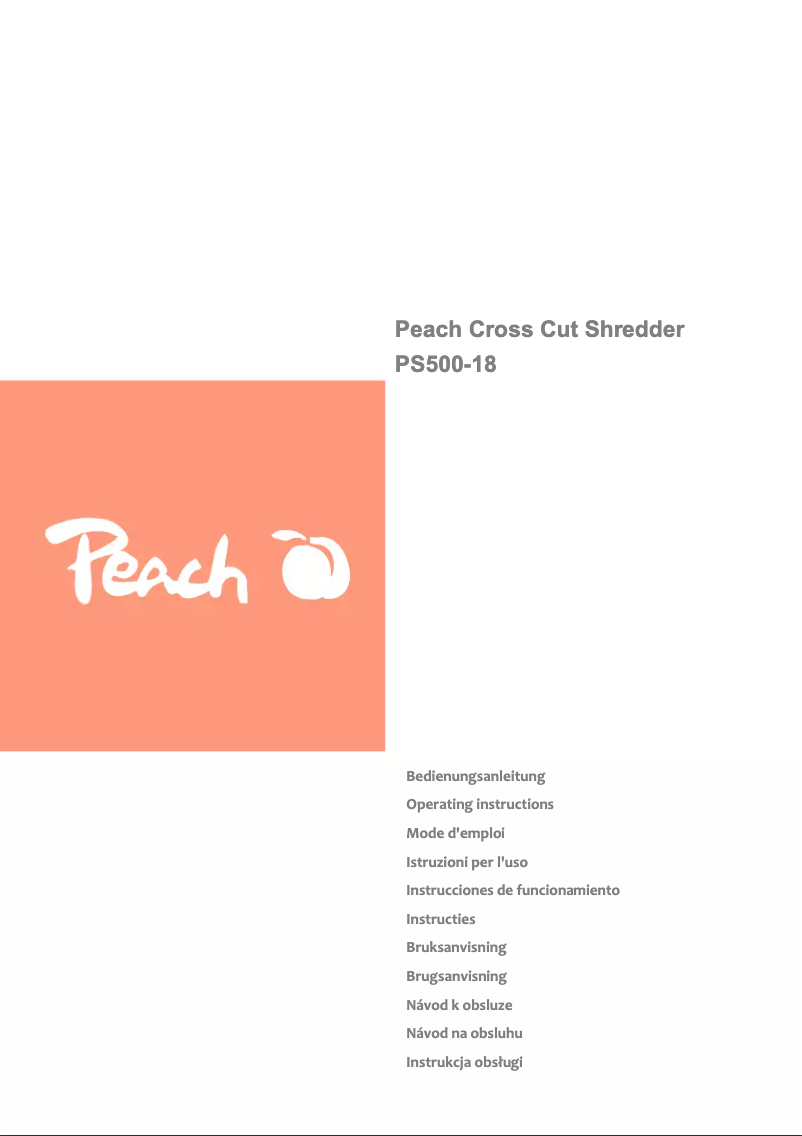 Image de la première page du manuel de l'appareil PS500-18