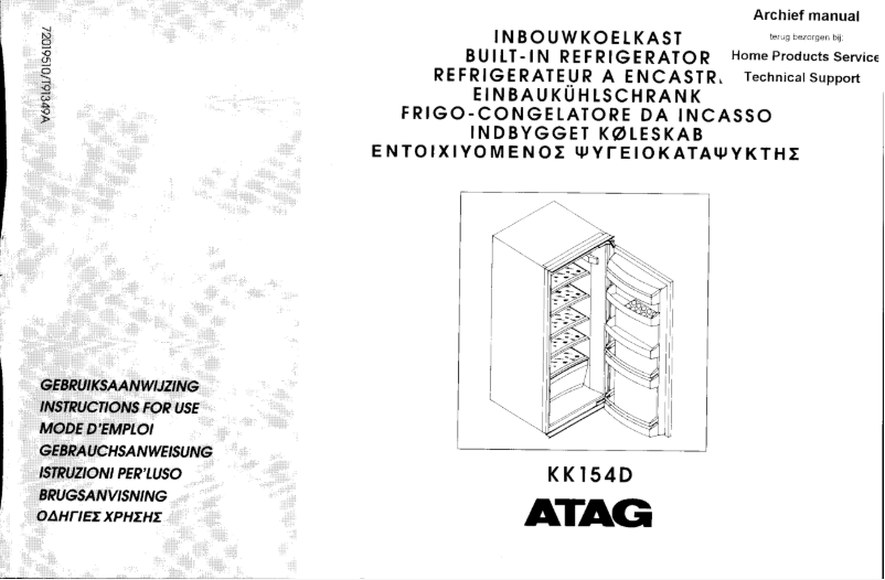 Page 1 de la notice Manuel utilisateur Atag KK154D