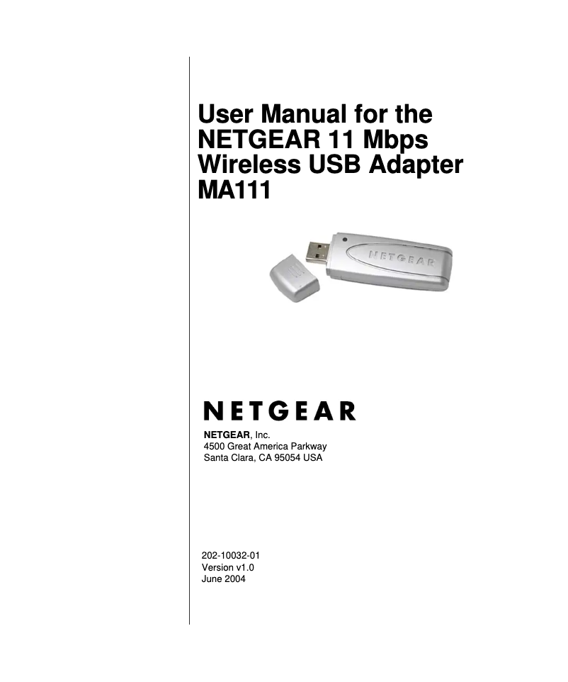 Page 1 de la notice Manuel utilisateur Netgear MA111
