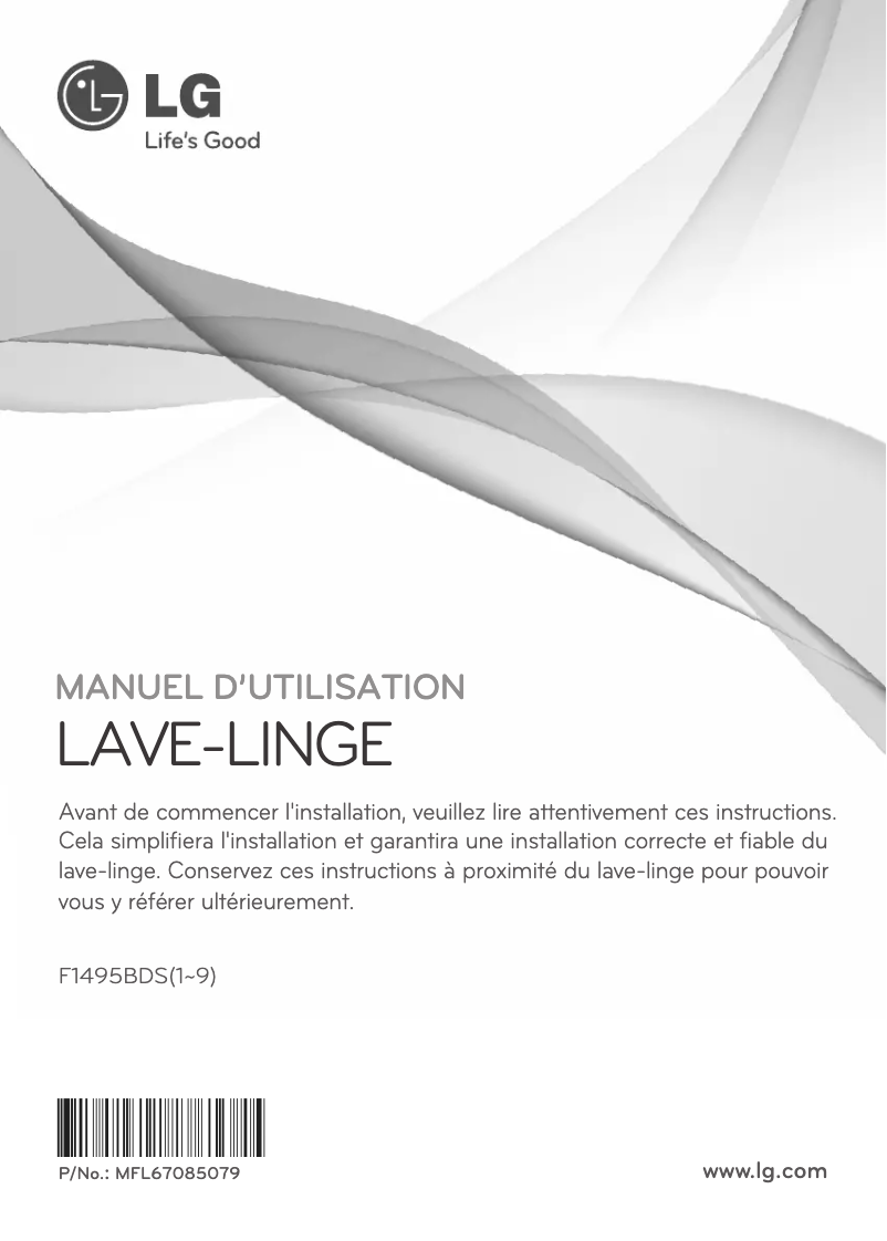 Page 1 de la notice Manuel utilisateur LG F1495BDS