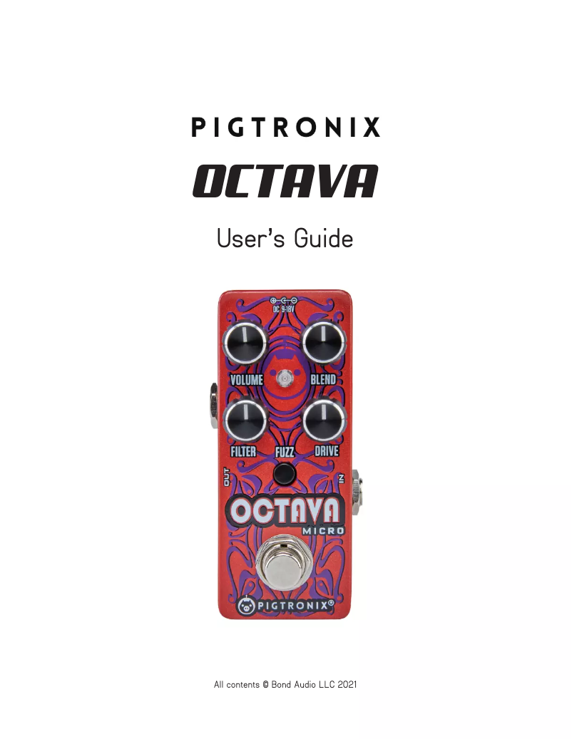 Image de la première page du manuel de l'appareil Octava Micro