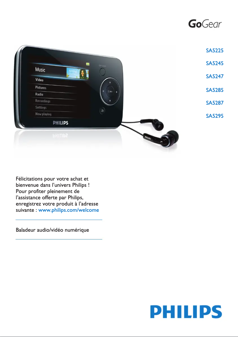 Page n°1 - Manuel utilisateur Philips GoGear SA5245