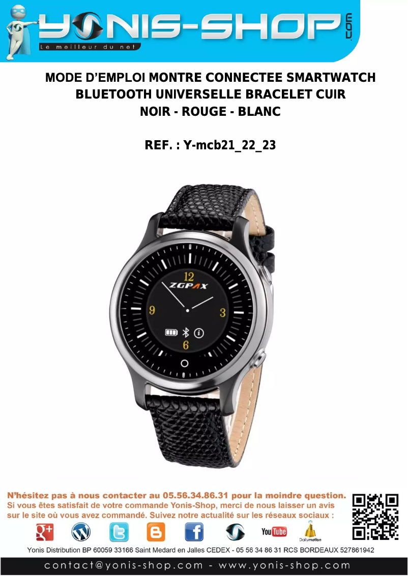 Page n°1 - Manuel utilisateur Yonis Y-MCB22