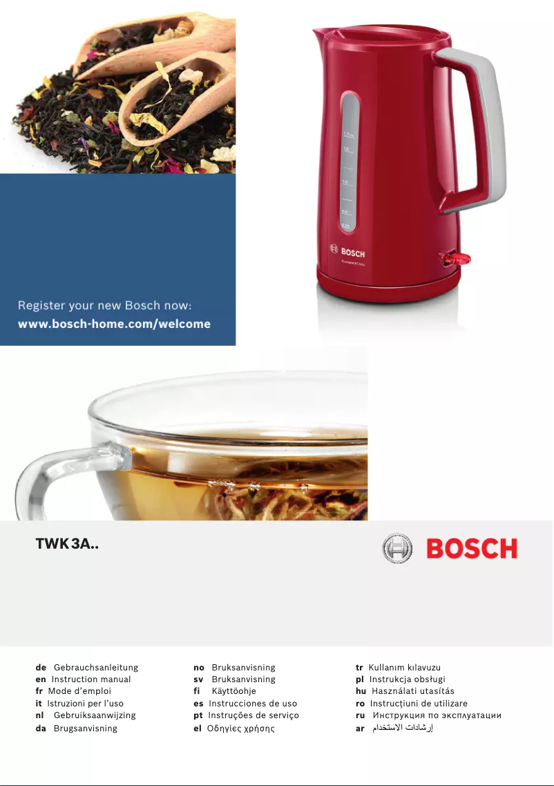 Page n°1 - Manuel utilisateur Bosch TWK3A017