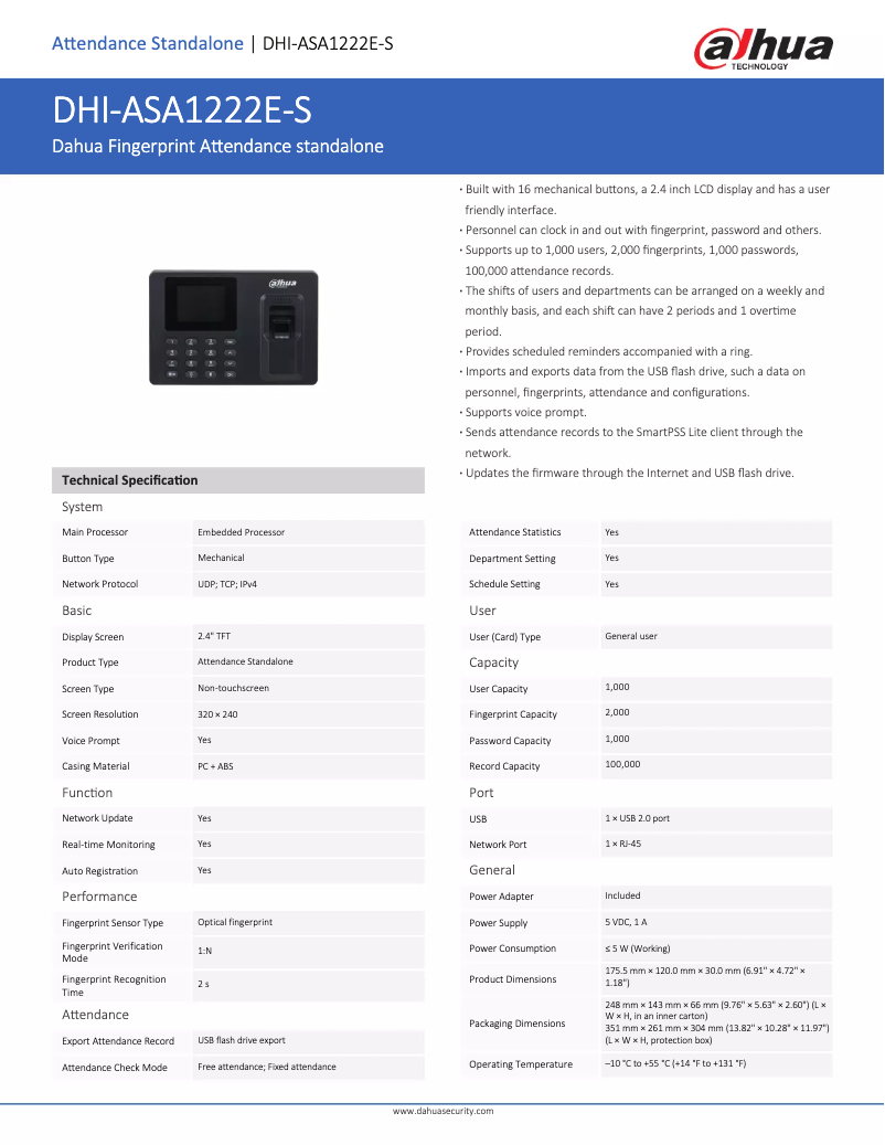 Image de la première page du manuel de l'appareil ASA1222EL-S