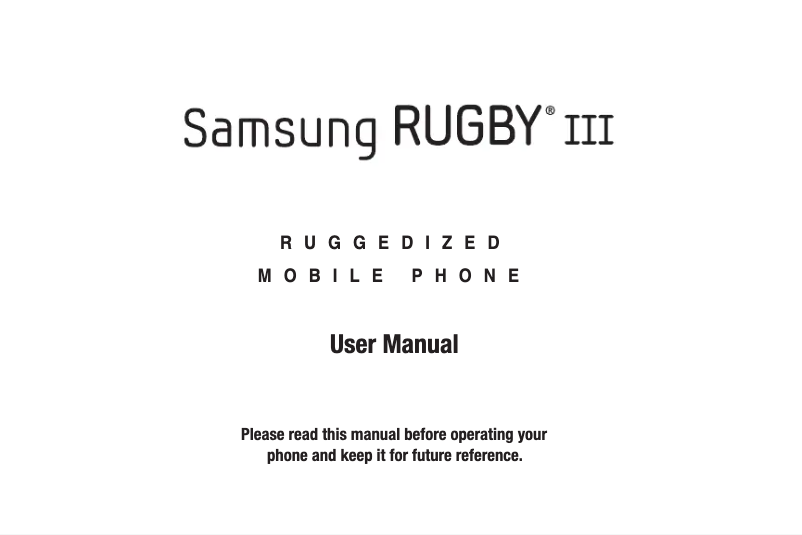 Page 1 de la notice Manuel utilisateur Samsung Rugby III