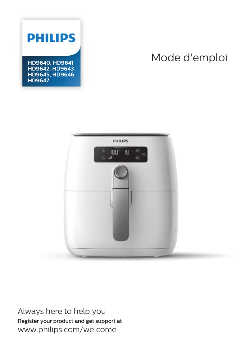 Page 1 de la notice Mode d'emploi Philips Avance Collection Airfryer HD9646